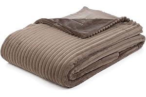 Gözze - Kuschelweiche Wohndecke in Cord Optik, 1620g/Stück, 150 x 200 cm - Taupe