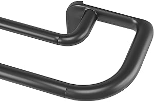 Umbra Zestaw podwójnych karniszy Twilight, zawijany design idealny do paneli zaciemniających lub zaciemniających pomieszczenia, od 80 do 213 cm, czarny