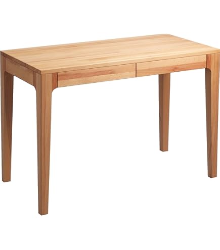 M2 Kollektion 612522 desk/secretary/console table Oskar, real wood wild oak solid oiled, with drawers and attachment, 110x55cm, total height 96cm, height tabletop 76cm