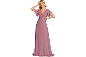 Ever-Pretty Robe de soirée en Double V-col et Manches Courtes 09890