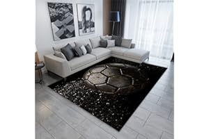 Xisnuient Alfombra De Fútbol 3D Alfombra para Niños Verde Campo De Fútbol Alfombra De Franela Alfombra Salón Alfombra De La Habitación Alfombra Infantil Almohadilla De Juego (Negro,80x160 cm)