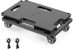 SOLEJAZZ Juego de ruedas de transporte, capacidad de carga 200 kg, carros transportadores de muebles acoplables, ruedas auxiliares para mudanzas, color negro, 1 paquete