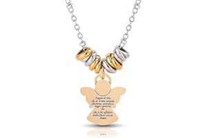 SAGA GIOIELLI® Collana Donna Quadrifoglio Albero Della Vita Family Angelo Custode Coccinella Corno Acciaio Confezione Regalo