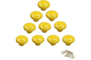 NUODWELL Lot de 10 boutons de placard ronds colorés en céramique à trou unique pour tiroir, placard, commode, porte