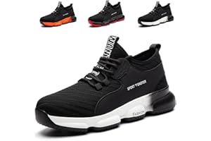 XLEEYT Safety Trainers Men Women Steel Toe Cap Trainers Safety Shoes Work Trainers Lightweight Non Slip Work Safety Boots Industrial Protective Sneakers