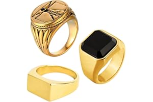 DVRK Anillos Hombre Oro y Plata con base de Acero Inoxidable 316L