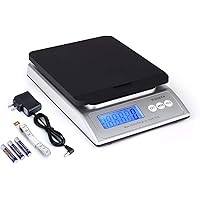 Paketwaage Versand MUNBYN Tischwaage Max 30kg Postal scale Briefwaagen Netz & Batteriebetrieb möglich 1,5 V x 3 AAA…