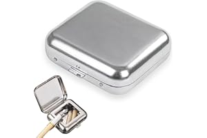 VBKITW Cendrier Portable Carré Mini Cendriers avec Couvercle Cendrier de Voyage Portable en Acier Inoxydable pour Voyage Les Intérieurs Camping Pêche Sur La Plag (Argent）