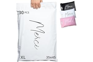 ‎EMBALLAX EMBALLAX - 30 Versandtaschen Warensendung - XL 45x35cm - UNDURCHSICHTIG/WIDERSTANDSFÄHIG/WASSERDICHT - Versandtüten für Kleidung - Umschlag für Kartons - Versandbeutel - Versandtasche - Danke