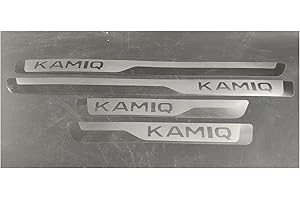 SANQIUTOU Auto Einstiegsleisten Schutz für Skoda Kamiq 2018-2022 2023 2024 2025, TüRschweller Schutz Leisten Schwellerleisten Interieur Ladekantenschutz Edelstahl Material, 4 Stück