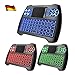 Produktbild Mini Tastatur Beleuchtet,Dootoper Deutsch 2.4 GHz Wireless Keyboard/ 10 Meter Reichweite geeignet für Smart TV, Android TV Box, HTPC, IPTV, XBOX360, PC, PAD, PS3, Tablets usw. (Deutsch 3 color)