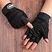 Produktbild ZYPMM Fitness Handschuhe Männer Outdoor-Sport-Halbfingerhandschuhe rutschfeste Handschuhe Turnhalle Hantel Gewichtheben lange Handgelenk ( Color : Schwarz )