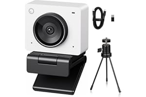 OBSBOT Meet 2 Ultra HD 4K Streaming Webcam, 1080p at 60 FPS, Videokonferenz Kamera mit KI Automatischem Bildausschnitt, USB-C, Dual Noise Reducing Mics, Ideal for Gaming or Streaming- Weiß