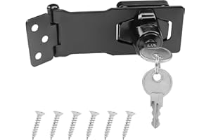 YAODHAOD Blokada z kluczem, gałka skrętna, klucz blokujący, zatrzask bezpieczeństwa, zamek do drzwi, gałka do szafki, zamek z kluczami do małych drzwi, szuflady, szafki na dokumenty (czarny, 10 cm)