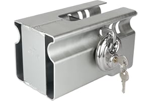 ‎UNITRAILER UNITRAILER Anhängerschloss PRO-Box III - Universal Diebstahlsicherung für Anhängerkupplung - PKW Anhänger Schloss - Kastenschloss für Wohnwagen und Trailer - Deichselschloss mit Schlüssel