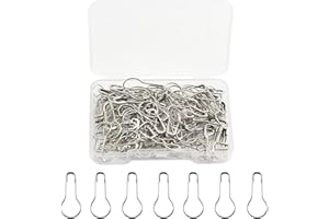 KEEPSWEAT Small Safety Pins for Clothes,120 Pcs Bulb Safety Pins,22mm/0.87inch Metal Stitch Markers for Knitting Gourd Pin Mini Safety Pins for Sewing Tag Clothing DIY Craft Making with Storage Box(Silvery)
