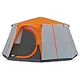 Coleman Tent Octagon, 6 Man Festival Dome Tent, 6 Person Family Camping Tent with 360° Panoramic View, Stable Steel Pole Construction, Sewn-in Groundsheet, 100 Percent Waterproof