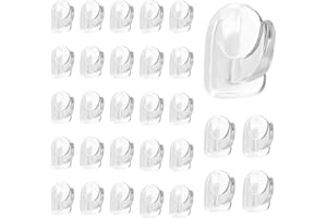 WNV 30Pcs Self Adhesive Hooks Heavy Duty, Clear Sticky Hooks for Hanging, Plastic Hooks Self Adhesive with Non Marking Sticker for Bathroom Kitchen Wall Hooks Stick on