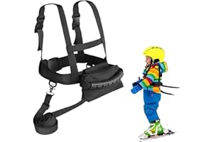 BASTOUR Harnais de Ski et de Snowboard pour Enfants avec Laisse, Sangles De Ski De Sécurité Harnais D'entraînement,Enseignement du Contrôle de la Vitesse pour Cyclisme