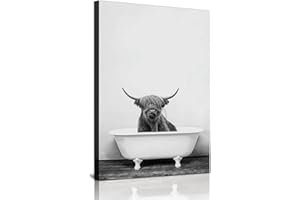 IUNTWEIE Animaux Dans La Salle De Bains Photos, Animaux Noir Blanc Baignoire Image Murale Drôle Impressions Toile Poster Art, Art Mural, Décor à La Maison Minimaliste - Sans Cadre (Aanimal -5, 30x40cm)