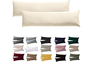 Soifox Sidosovkuddar, överdrag 40 x 145, 2, krämfärgade örngott med dragkedja, 100 % mikrofiberresistenta och allergivänliga