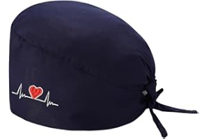 GENERIC Surgical Scrub Caps & Sweatband Ajustable Tie Cotton Breathable Adjustable Bouffant Caps Sweatband Hats Tie Back for Surgeon Doctor Nurse Working Hat Chef Hat