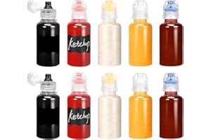 FloralGrace 10 mini bottiglie da spremere con coperchio flip top, 100 ml, in plastica riutilizzabile per miele, campeggio, cucina per bambini, dimensioni da viaggio e accessori da cucina