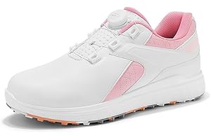 sekiueo Waterproof Golf Shoes Women Professional Spikeless Golf Footwear Leather Non-Slip for Outdoor Walking Sports