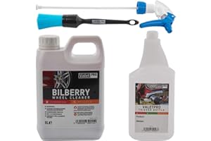 VALETPRO Valet PRO Bilberry Wheel Cleaner with Wheel Brush + Empty Bottle 1L & Spray Head Set