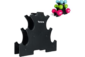 VERUVA 3 Tier Dumbbell Rack with Anti-Slip Pads (Dumbbells Not Included) - Small Weight Rack for Home Gym Equipment - Home Gym Accessories Weight Storage Compact 3 Tier Stand 31x28x8.5cm 30kg Capacity