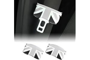 FDAIUN Clip de ceinture de sécurité en cuir pour Mini Cooper F54 F55 F56 F57 F60 R55 R56 R60 R61 - Ajusteur automatique de ceinture de sécurité - Accessoire de positionnement - 1 pièce (2 x gris L)