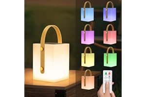 light to hope Lampara Mesa Solar Exterior, Lamparas Inalambricas con Mando a Distancia, Regulable Blanco Cálido y RGB, Lampara Portatil IP44 Para Interior, Exterior, Jardín, Terraza, Camping