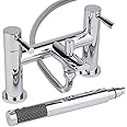 Milano Mirage Modern Bath Shower Mixer Tap Hand Shower Handset Kit - Chrome