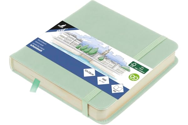 Kangaro Art Carnet de croquis 12 x 12 cm - Couverture rigide en polyuréthane - 80 feuilles - 140 g - Papier crème
