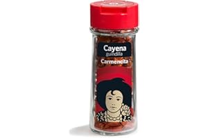 Carmencita Cayena Guindillas, Sabor Picante Intenso, Tarro de Cristal con Tapón Dosificador, 18g