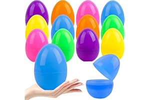 Kitimi 50PCS Large Colourful Fillable Plastic Surprise Easter Eggs, Large Assorted Colour Fillable Plastic Surprise Easter Eggs