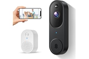 SUNNYJANE 1080P Smart Video Doorbell Camera Wireless, Human Detection and Instant Alerts, Night Vision, 2-Way Audio, Rechargeable Battery, Cloud Storage(Sold Separately), 2.4G WiFi Only