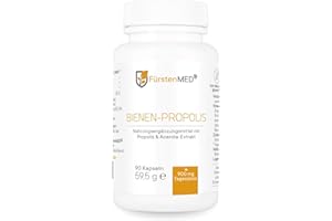 ‎FÜRSTENMED FürstenMED® 900mg Bienen Propolis Kapseln Hochdosiert - Natürliche Flavonoide aus Bienen-Harz mit Vitamin C (aus Acerola) - 90 vegetarische Kapseln - Laborgeprüft