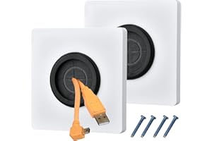 KSVFTB 2 PCS Cable Entry Cover, Brush Wall Plate, Cable Brush Plate, Cable Entry Cover, Single Gang Brush Panel for Covering Outlets, Receptacles and Tidying Cords for Cables - White