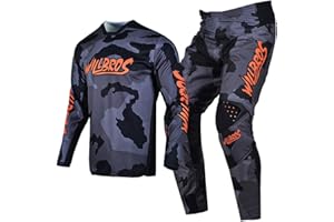Willbros Pantalons en Jersey de Motocross MX Motocross Enduro Maillot Vélo Dirt Bike VTT Hors Route Racewear Adulte Pantalones