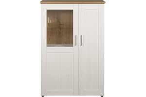 ‎TRENDTEAM SMART LIVING trendteam smart living - Vitrine Schrank Wohnzimmerschrank - Wohnzimmer - Shade - Aufbaumaß (BxHxT) 95 x 140 x 38 cm - Farbe Andersen Pine weiß mit Artisan Eiche - 196103557