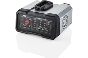 AEG Ładowarka do akumulatorów CW20 ładuje wszystkie baterie 6 V i 12 V, kompleksowa ochrona bezpiecznika, ze wskaźnikiem stanu naładowania w procentach