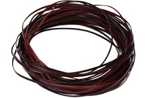 GORGECRAFT 5mm X 30m Rattan-Reparaturset Webmaterial Kunststoff Flacher Korb Weidengeflecht Schilfrohr Synthetisches Rattan Gewebt Strickmöbel Kunststoffrohr Für Garten Terrasse Stuhl Box Rotbraun