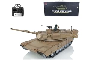 wheelfun Heng Long RC Tank 1/16 7.0 Personalizar Abrams 3918 Modelo Torreta Giratoria 360° Barril de Combate Infrarrojo Recoil BB Disparo Tanque de Airsoft que Dispara