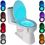 LED toilettenlicht, Motion Sensor wc nachtlicht Batteriebetriebenes Toilettenlicht Toilettenbeleuchtung 8 Farben für Badezimm