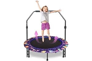 ‎NUKIED Trampolin für Kinder, Ø 91cm Kleinkind-Trampolin mit Griff, Kinder-Trampolin mit Sicherheit gepolsterte Abdeckung, kindertrampolin ab 2 jahre,Mini-Baby-Trampolin für Indoor-oder Outdoor-Springen Sport