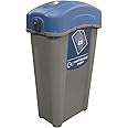 Glasdon Eco Nexus 85 Lockable Confidential Paper Recycling Bin (Grey, Blue Sticker) – 85-Litre Secure Waste Bin for Confidential Documents with Keyed Lock – Small Footprint