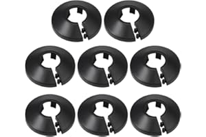 DDKY 8 Piezas Cubre Radiador,Cubre Radiador Rosetón,Cubre Tubo Radiador,Cubre Tubo Radiador,Cubre Tubo Radiador Collares Plásticos-Negro