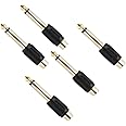 baolongking 6.35mm (1/4 inch) Mono Jack plug to RCA Phono Socket Gold Adaptors (Pack of 5)