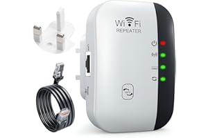 JCSJK WiFi Extender Booster, WiFi Repeater Range Covers Up to 3000 Sq.ft and 45 Devices, Internet Repeater with Ethernet Port, Wireless Signal Booster for Home (White)